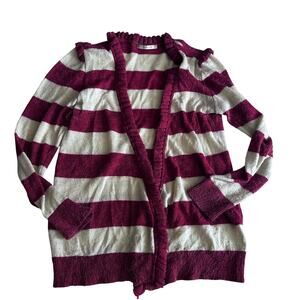 anthropolgie maria bonita extra stripe ruffle cardigan